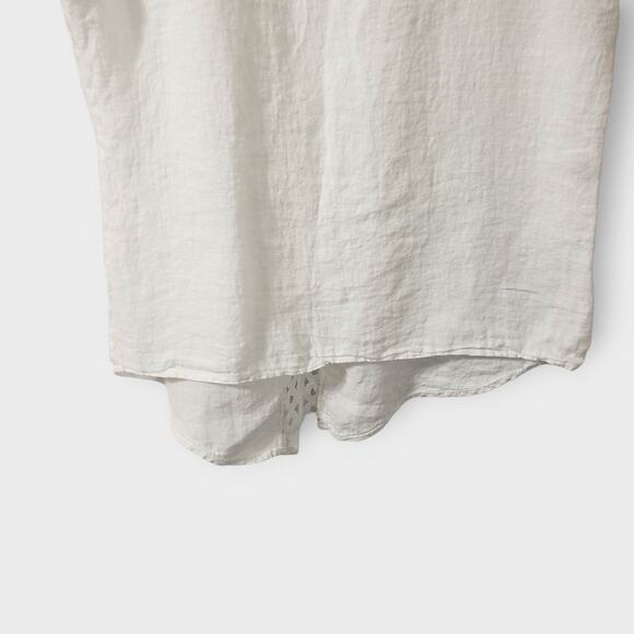 Terzo Millennio 100% Linen White Crochet Tunic Top Small High-lo Italy - Picture 3 of 10